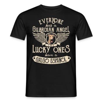 Galgo Espanol Chien Ange Gardien Sort - T-shirt homme - noir - Devant - AI Model Male 178 light (178cm)