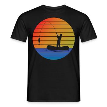 Angler Fishing Retro Angel Fishing Hook Fishing - Men's T-Shirt - black - Front - AI Model Male 178 light (178cm)