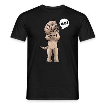 Chien Labradoodle têtu - T-shirt homme - noir - Devant - AI Model Male 178 light (178cm)
