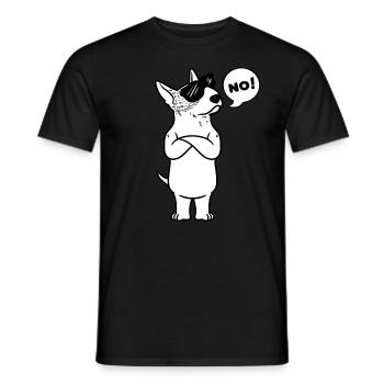 Têtu Miniature Chien Bullterrier - T-shirt homme - noir - Devant - AI Model Male 178 light (178cm)