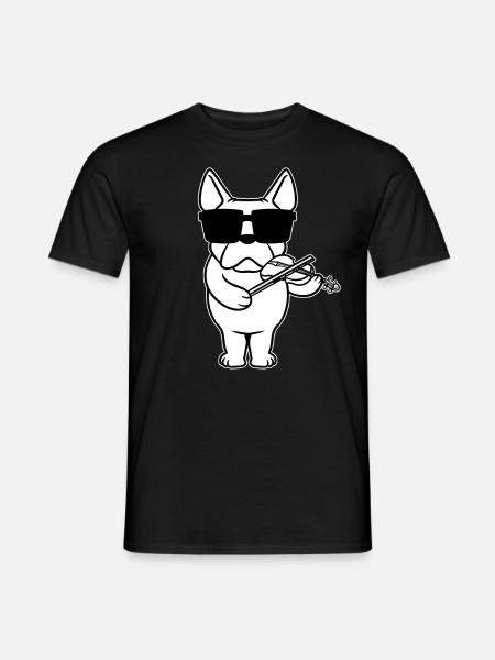 Geiger Violinist Violine Hund mit Geige - Männer T-Shirt - Schwarz