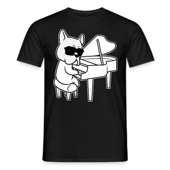 Pianiste Pianiste Pianiste Pianiste Chien avec Piano Enfants - T-shirt homme - noir - Devant - AI Model Male 178 light (178cm)