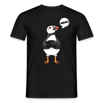 Sturer Papageitaucher Puffin Ornithologe - Männer T-Shirt - Schwarz - Vorne - AI Model Male 178 light (178cm)