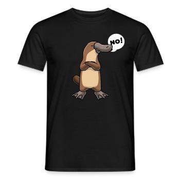 Stubborn platypus funny animals - Men's T-Shirt - black - Front - AI Model Male 178 light (178cm)