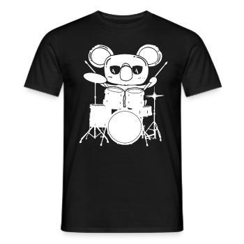 Schlagzeuger Drummer Koala mit Schlagzeug Kinder - Männer T-Shirt - Schwarz - Vorne - AI Model Male 178 light (178cm)