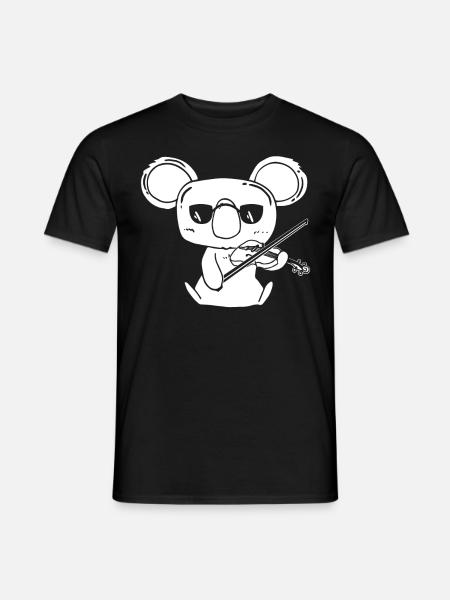 Geiger Violinist Violine Koala mit Geige - Männer T-Shirt - Schwarz