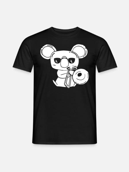 Posaunist Posaunenspieler Koala mit Posaune Kinder - Männer T-Shirt - Schwarz