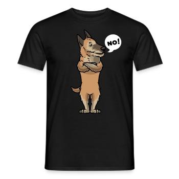 Stubborn Laekenois Dog Belgian Shepherd - Men's T-Shirt - black - Front - AI Model Male 178 light (178cm)