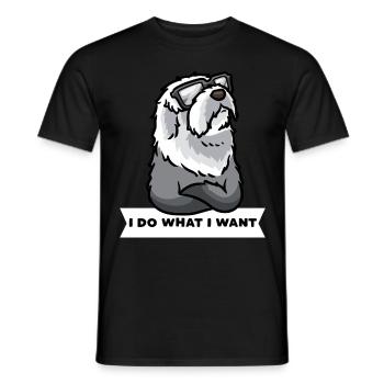 Chien Bobtail têtu Vieux chien de berger anglais - T-shirt homme - noir - Devant - AI Model Male 178 light (178cm)
