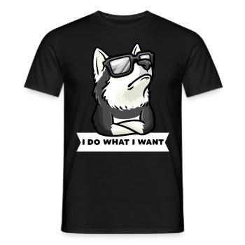 Stubborn Pomsky dog funny dog fan - Men's T-Shirt - black - Front - AI Model Male 178 light (178cm)