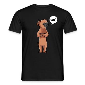 Sturer Petit Brabancon Hund Brabanter Griffon - Männer T-Shirt - Schwarz - Vorne - AI Model Male 178 light (178cm)
