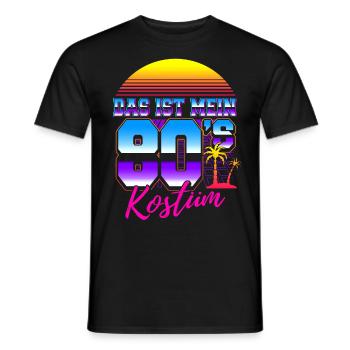 80er Jahre Kostüm Mottoparty 80s Kostüm - Männer T-Shirt - Schwarz - Vorne - AI Model Male 178 light (178cm)