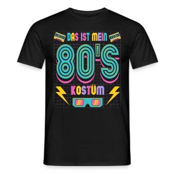 80er Jahre Kostüm Mottoparty 80s Kostüm - Männer T-Shirt - Schwarz - Vorne - AI Model Male 178 light (178cm)