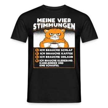 Katze Lustige Sprüche Kaffee - Männer T-Shirt - Schwarz - Vorne - AI Model Male 178 light (178cm)