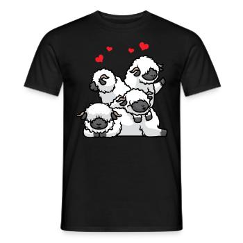 Walliser Schwarznasenschaf Schaf Mit Herzen Tier - Männer T-Shirt - Schwarz - Vorne - AI Model Male 178 light (178cm)