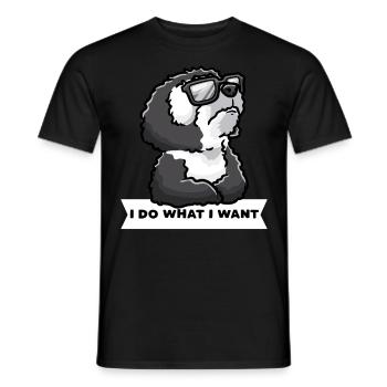 Stubborn Cão De Água Português Dog Portuguese - Men's T-Shirt - black - Front - AI Model Male 178 light (178cm)