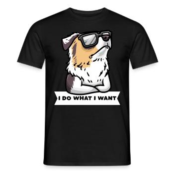 Stubborn Australian Shepherd Dog Aussie - Men's T-Shirt - black - Front - AI Model Male 178 light (178cm)