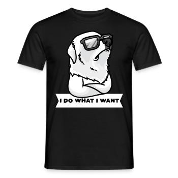 Stubborn Pyrenean Mountain Dog Dog Great Pyrenees - Men's T-Shirt - black - Front - AI Model Male 178 light (178cm)