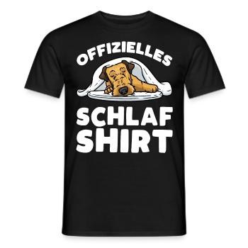 Airedale Terrier Offizielles Schlafshirt Hund - Männer T-Shirt - Schwarz - Vorne - AI Model Male 178 light (178cm)
