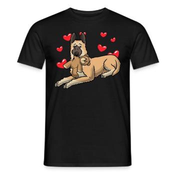 Laekenois Cuddly Toy Dog Belgian Shepherd - Men's T-Shirt - black - Front - AI Model Male 178 light (178cm)