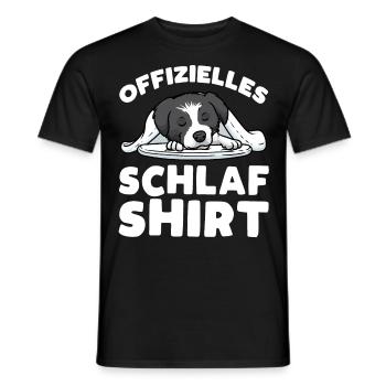 Border Collie Hund Schlafshirt Pyjama Border - Männer T-Shirt - Schwarz - Vorne - AI Model Male 178 light (178cm)