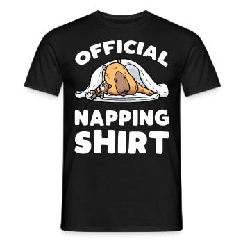 Capybara Schlafshirt Pyjama Wasserschwein Capybara - Männer T-Shirt - Schwarz - Vorne - AI Model Male 178 light (178cm)