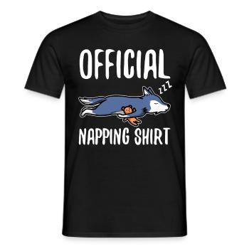 Chemise de couchage Loup Pyjama Loup - T-shirt homme - noir - Devant - AI Model Male 178 light (178cm)