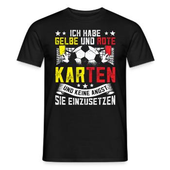 Schiri Schiedsrichter Karten Fußball Gelbe Karte - Männer T-Shirt - Schwarz - Vorne - AI Model Male 178 light (178cm)