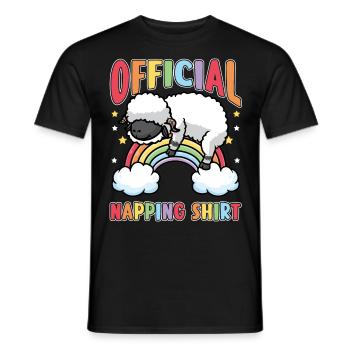 Pyjama arc-en-ciel de mouton à nez noir du Valais - T-shirt homme - noir - Devant - AI Model Male 178 light (178cm)