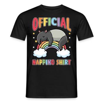 Tapir Sleeping Shirt Rainbow Pajamas Tapir - Men's T-Shirt - black - Front - AI Model Male 178 light (178cm)