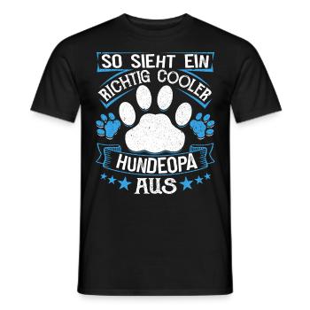 Hunde Opa Bester Hundeopa Enkelhund Großeltern - Männer T-Shirt - Schwarz - Vorne - AI Model Male 178 light (178cm)