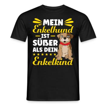 Hunde Opa Hundeopa Enkelhund Großeltern Hunde Oma - Männer T-Shirt - Schwarz - Vorne - AI Model Male 178 light (178cm)