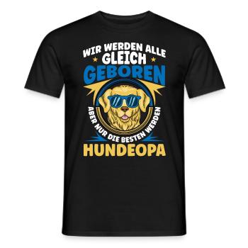 Hunde Opa Bester Hundeopa Enkelhund Großeltern - Männer T-Shirt - Schwarz - Vorne - AI Model Male 178 light (178cm)