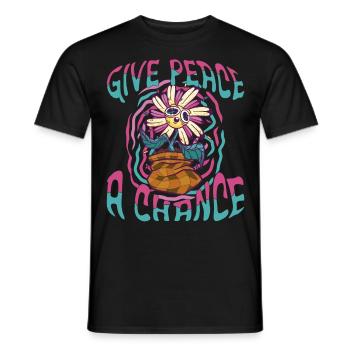 Trippy Flower - Männer T-Shirt - Schwarz - Vorne - AI Model Male 178 light (178cm)