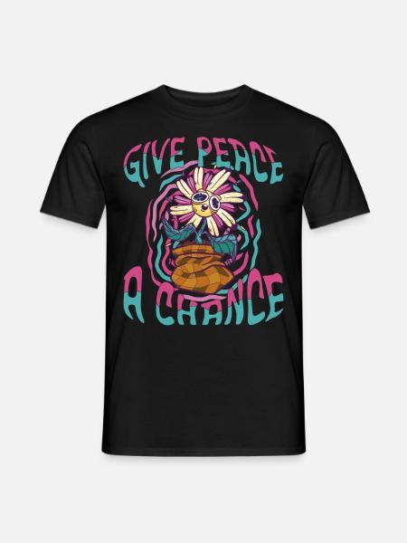 Trippy Flower - Männer T-Shirt - Schwarz
