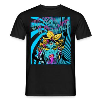 Trippy Woman GOA - Men's T-Shirt - black - Front - AI Model Male 178 light (178cm)