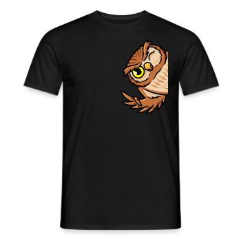 Hibou Oiseau Amoureux Hibou Hibou Hibou - T-shirt homme - noir - Devant - AI Model Male 178 light (178cm)