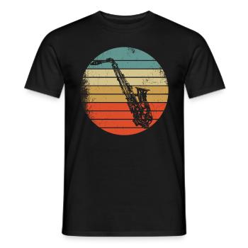 Musique de saxophone bande de saxophone rétro musiciens - T-shirt homme - noir - Devant - AI Model Male 178 light (178cm)