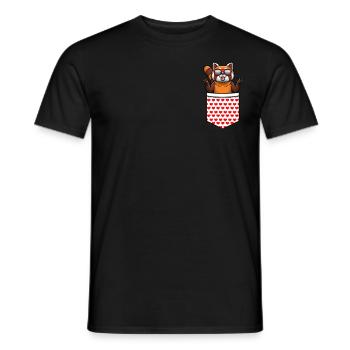 Panda roux kawaii - T-shirt homme - noir - Devant - AI Model Male 178 light (178cm)