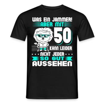 50 Geburtstag Mann - Männer T-Shirt - Schwarz - Vorne - AI Model Male 178 light (178cm)