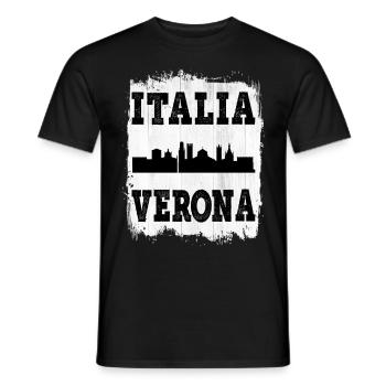 Verona Italy City Skyline Summer Home Love - Men's T-Shirt - black - Front - AI Model Male 178 light (178cm)