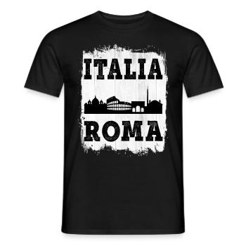 Rome Roma Italy City Skyline Summer Home Love - Men's T-Shirt - black - Front - AI Model Male 178 light (178cm)