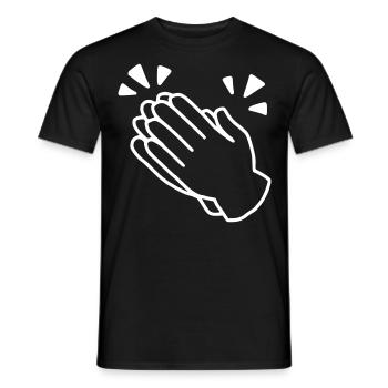 Emoji Applaus Skizze weiß - Männer T-Shirt - Schwarz - Vorne - AI Model Male 178 light (178cm)