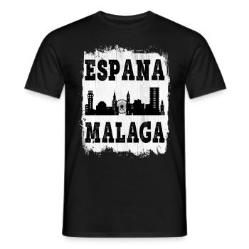 Malaga Spain City Skyline Summer Home Love - Men's T-Shirt - black - Front - AI Model Male 178 light (178cm)