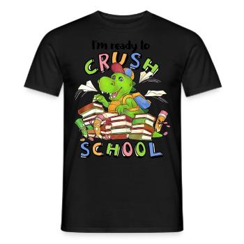 Ready to crush school cooler Dino zur Einschulung - Männer T-Shirt - Schwarz - Vorne - AI Model Male 178 light (178cm)