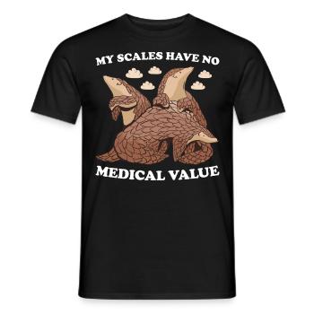 My Scales Havo No Medical Value Pangolin - Men's T-Shirt - black - Front - AI Model Male 178 light (178cm)