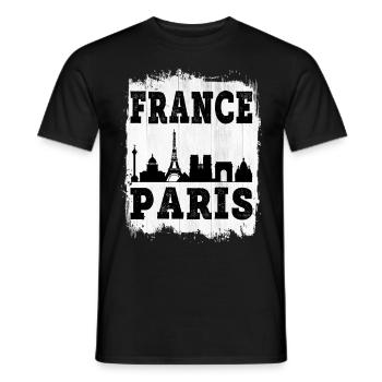 Paris France City Skyline Home Holiday Love - Men's T-Shirt - black - Front - AI Model Male 178 light (178cm)