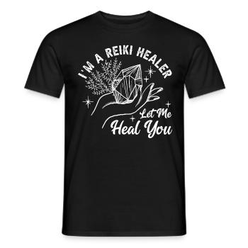 Médecine Reiki Guérisseur Énergie Positive - T-shirt homme - noir - Devant - AI Model Male 178 light (178cm)