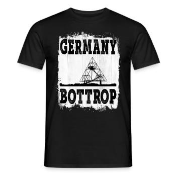 Bottrop Germany City Skyline Tetrahedron - Men's T-Shirt - black - Front - AI Model Male 178 light (178cm)