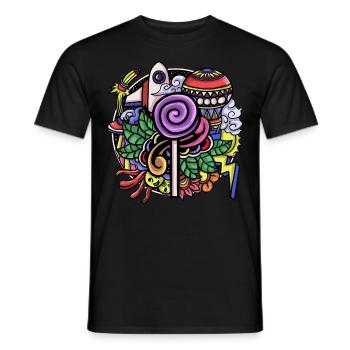 Hippie - Männer T-Shirt - Schwarz - Vorne - AI Model Male 178 light (178cm)